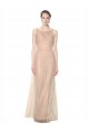 Shop Long Tulle Bridesmaid Dress with Illusion Neck