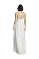 Shop High Neckline Long Tulle Bridesmaid Dress with Illusion Front