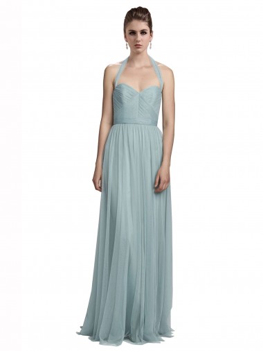 Shop Halter Ruched Sweetheart Neckline Tulle Bridesmaid Dress