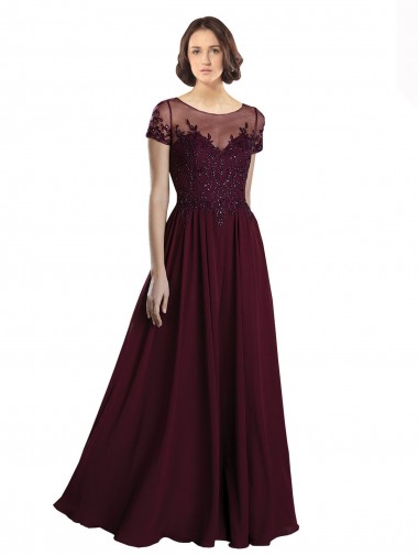 Shop Full Length Beaded and Embroidered Tulle Bodice Long Chiffon Bridesmaid Dress