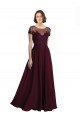 Shop Full Length Beaded and Embroidered Tulle Bodice Long Chiffon Bridesmaid Dress