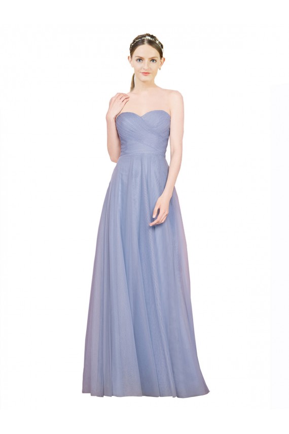 Shop Strapless Sweetheart A-Line Tulle Bridesmaid Dress with Low Back