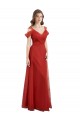 Shop Cold Shoulder Pleated Wrap Tulle Bridesmaid Dress with Low V-Back