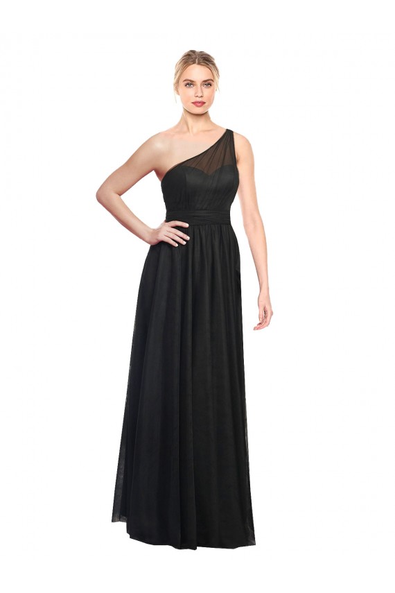 Shop Ruched One Shoulder Tulle A-Line Bridesmaid Dress