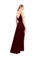 Shop Faux Wrap V-Neck Sleek Long Formal Velvet Bridesmaid Dress / Prom Dress