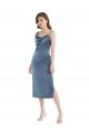 Shop Midi Length Asymmetrical One Shoulder Velvet Slip Bridesmaid Dress / Prom Dress