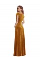 Shop Cap Sleeve Faux Wrap Formal Velvet Maxi Bridesmaid Dress / Prom Dress with Pockets