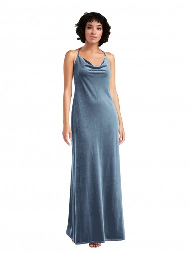 Shop Cowl Neck Convertible Velvet Maxi Slip Dress