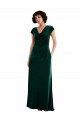 Shop Cowl Neck Cap Sleeve Velvet Maxi Bridesmaid Dress / Prom Dress with Pockets