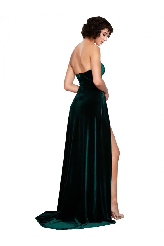 Shop Sweetheart Fluid Velvet Bridesmaid Dress / Prom Dress with High Split